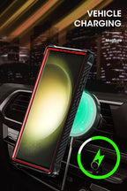 MagSafe-compatible, anti-fingerprint phone case with foldable stand(Samsung Galaxy S23 Ultra)