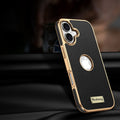 Togo Top-Grain Cowhide Leather Case with Electroplated Frame for iPhone