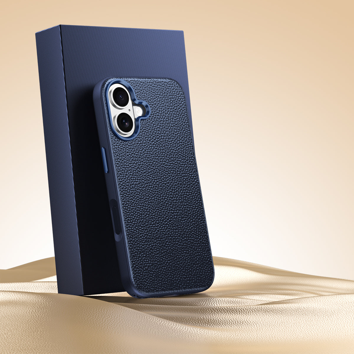 Premium Small Pebble Grain Top-Grain Cowhide Leather Case for iPhone