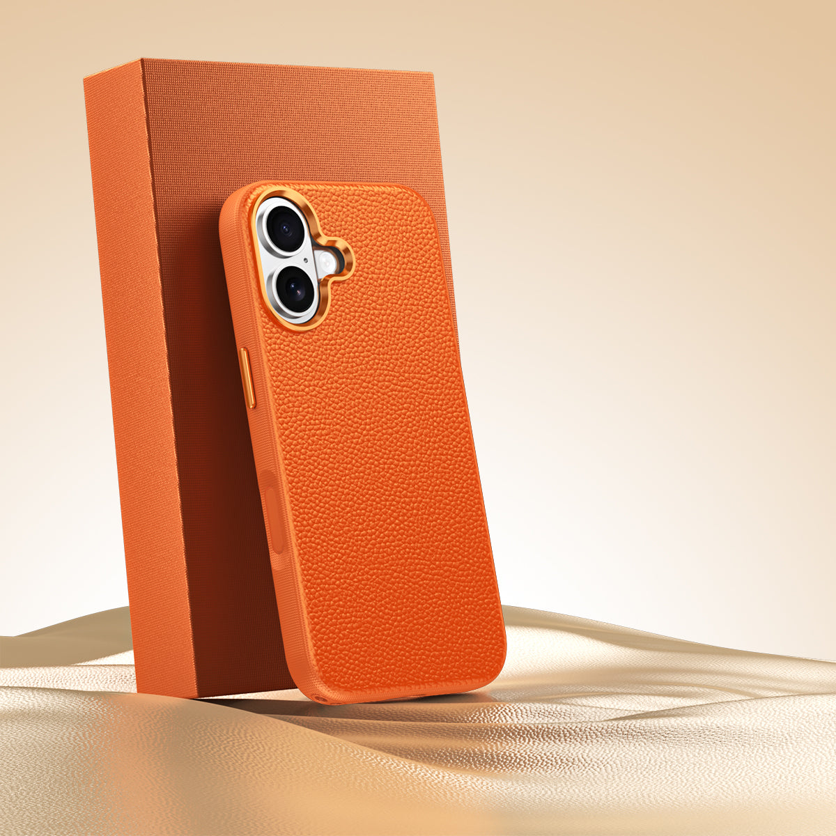 Premium Small Pebble Grain Top-Grain Cowhide Leather Case for iPhone