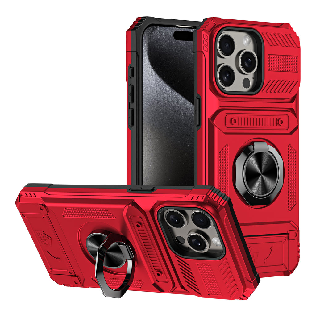 Rugged Shockproof Ring Stand Case for iPhone 17 / 16 / 15 / 14 / 13 Series