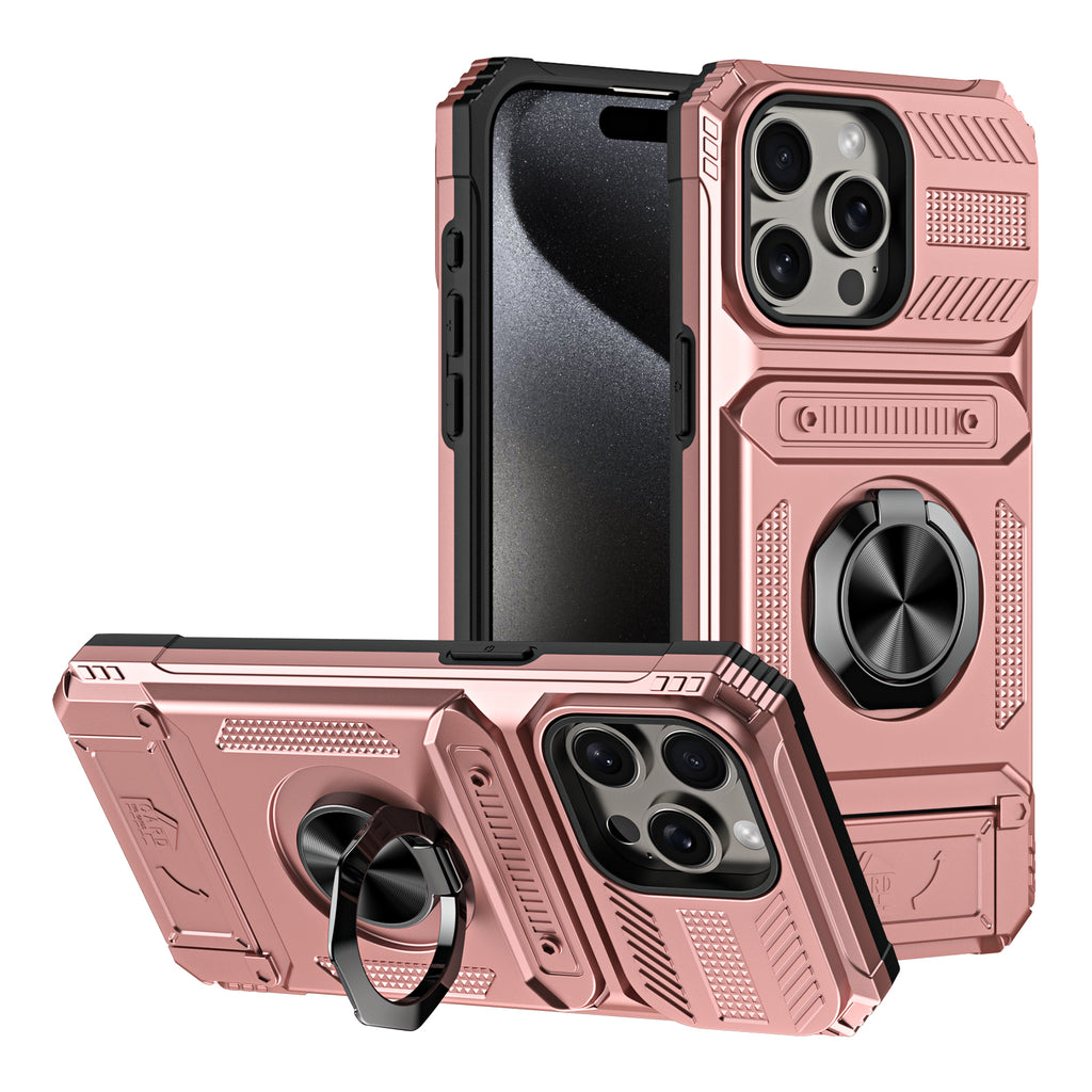 Rugged Shockproof Ring Stand Case for iPhone 17 / 16 / 15 / 14 / 13 Series