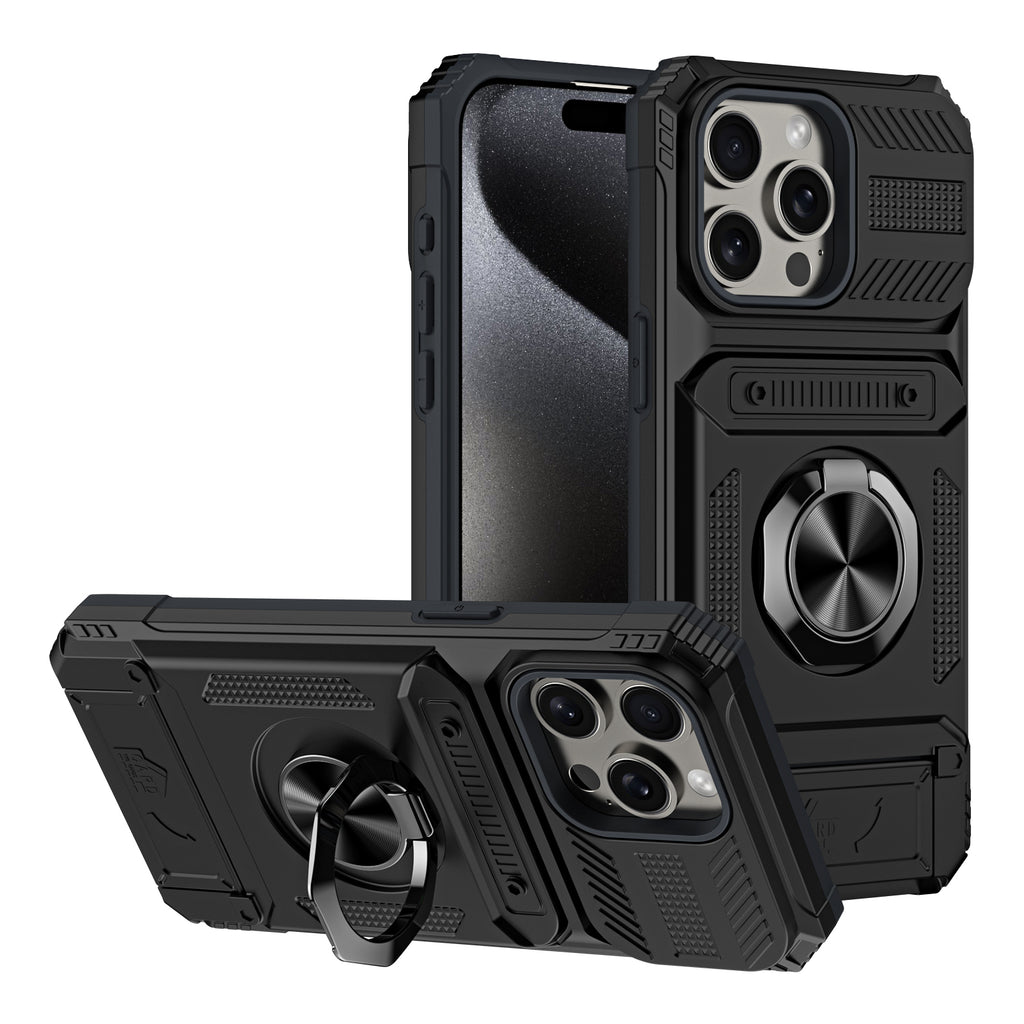 Rugged Shockproof Ring Stand Case for iPhone 17 / 16 / 15 / 14 / 13 Series