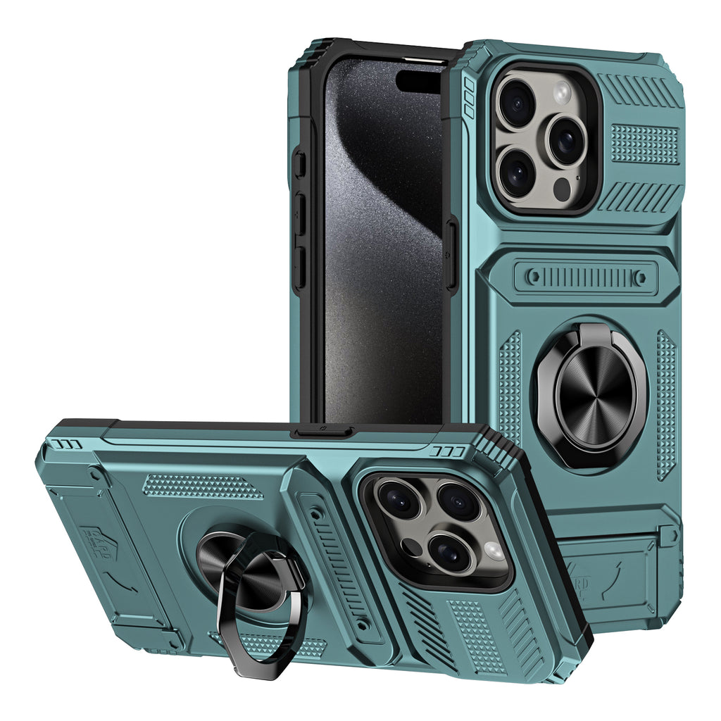 Rugged Shockproof Ring Stand Case for iPhone 17 / 16 / 15 / 14 / 13 Series