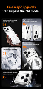 Clear Magnetic Hybrid Case with Hand-Applied Leather Detail for iPhone