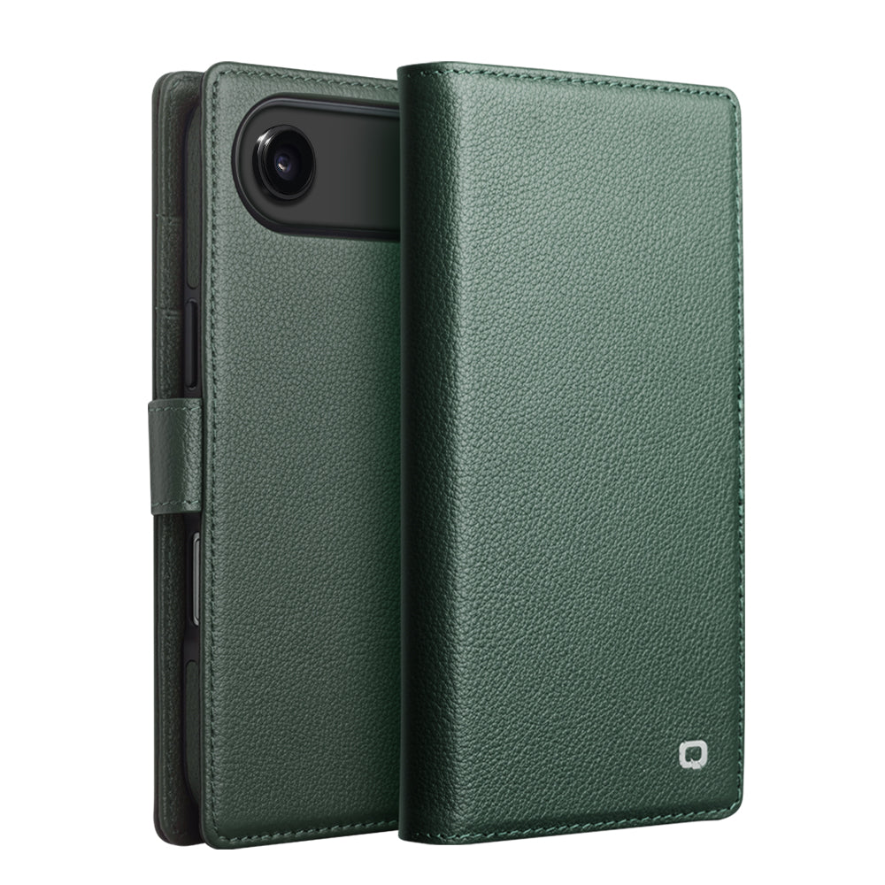 CornerMaple MagSafe Compatible Detachable Genuine Leather Wallet Case for iPhone 17 / iPhone Air / iPhone 17 Pro / iPhone 17 Pro Max - Magnetic Detachable Folio Case with Card Holder