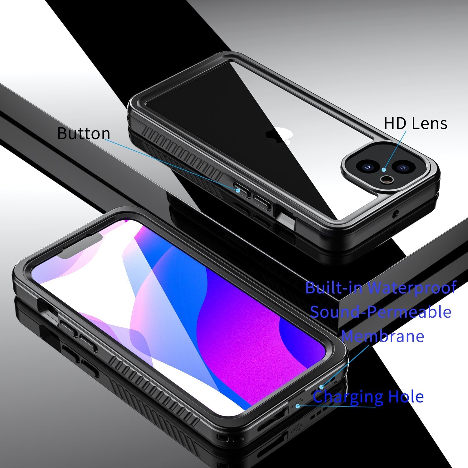 TPU+PET+PC material snowproof, waterproof, dustproof, and shockproof phone case(iPhone 13/13 mini/13 Pro/13 Pro Max)