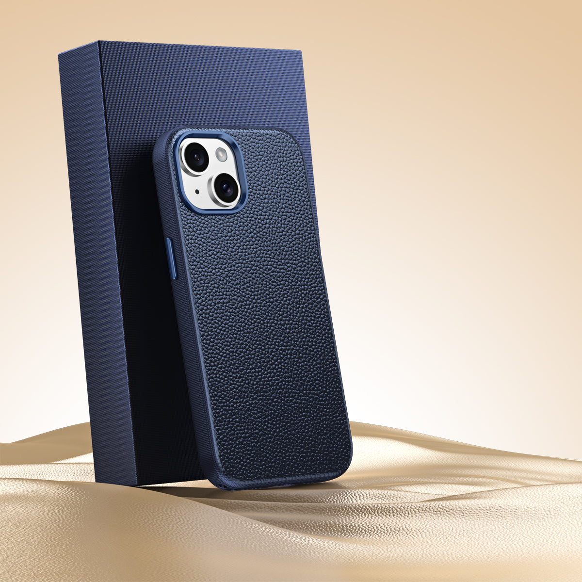 Premium Small Pebble Grain Top-Grain Cowhide Leather Case for iPhone
