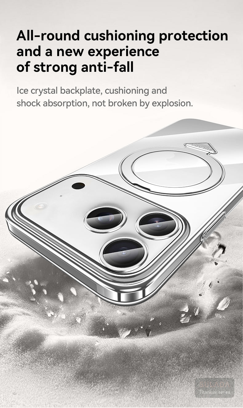 Ultra-Thin PC Case with Metal Ring Stand for iPhone