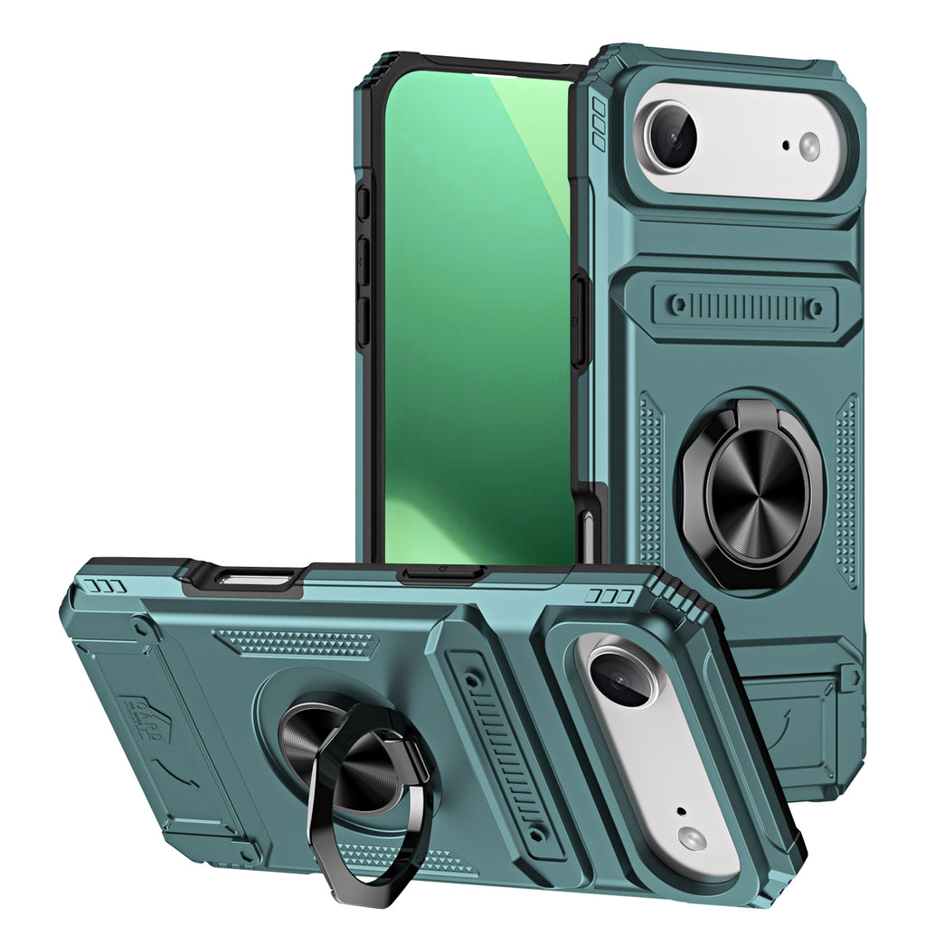Rugged Shockproof Ring Stand Case for iPhone 17 / 16 / 15 / 14 / 13 Series