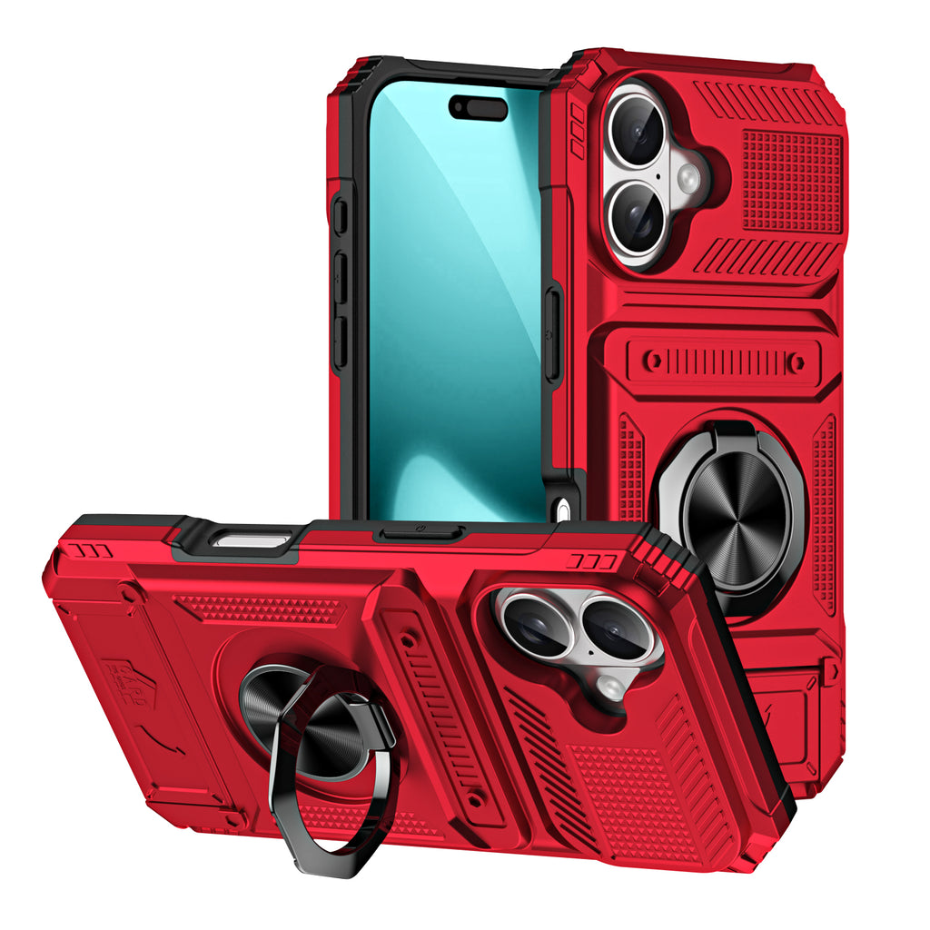 Rugged Shockproof Ring Stand Case for iPhone 17 / 16 / 15 / 14 / 13 Series