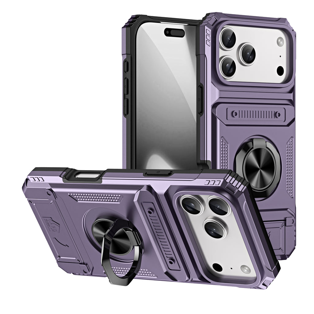 Rugged Shockproof Ring Stand Case for iPhone 17 / 16 / 15 / 14 / 13 Series