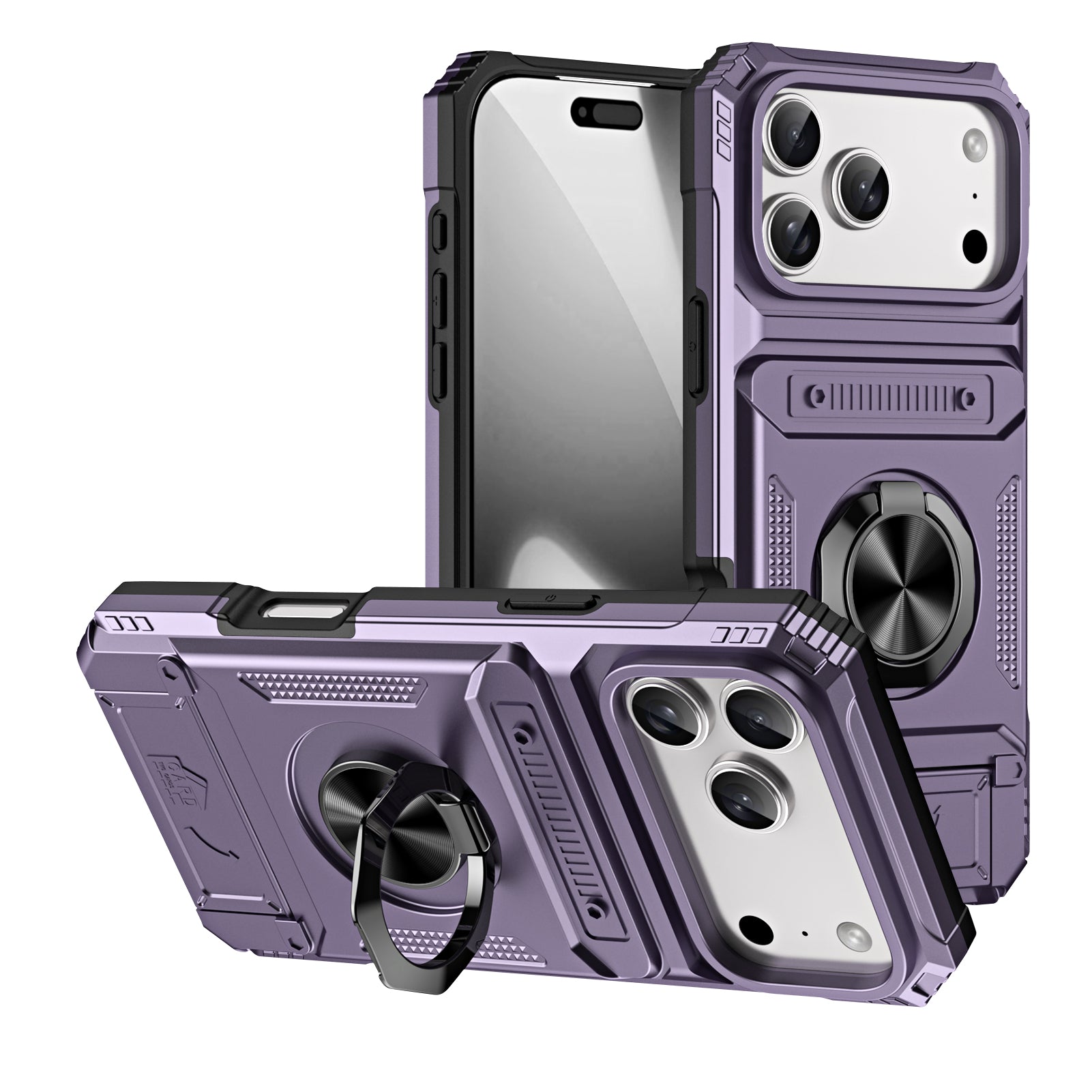 Rugged Shockproof Ring Stand Case for iPhone 17 / 16 / 15 / 14 / 13 Series