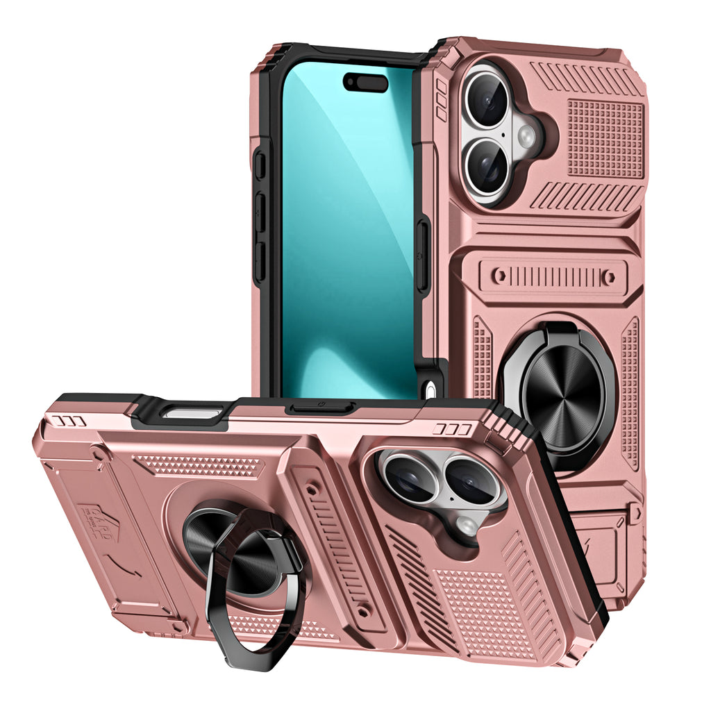 Rugged Shockproof Ring Stand Case for iPhone 17 / 16 / 15 / 14 / 13 Series