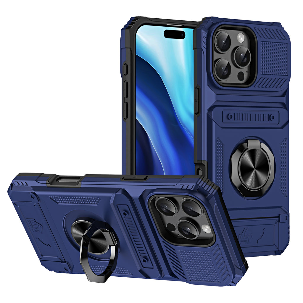 Rugged Shockproof Ring Stand Case for iPhone 17 / 16 / 15 / 14 / 13 Series