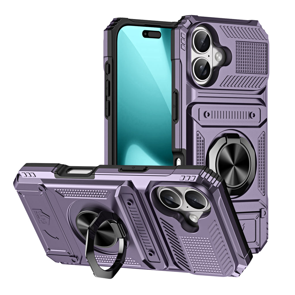 Rugged Shockproof Ring Stand Case for iPhone 17 / 16 / 15 / 14 / 13 Series
