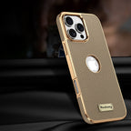 Togo Top-Grain Cowhide Leather Case with Electroplated Frame for iPhone
