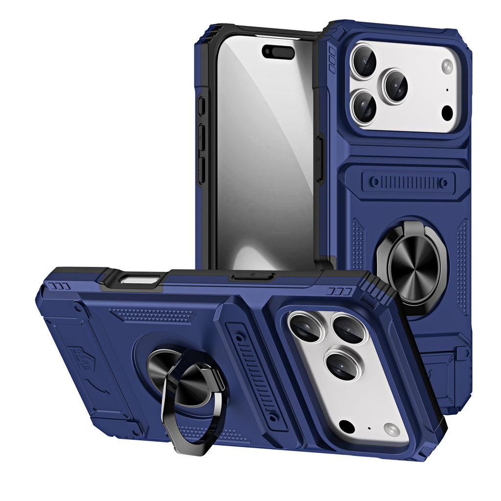 Rugged Shockproof Ring Stand Case for iPhone 17 / 16 / 15 / 14 / 13 Series