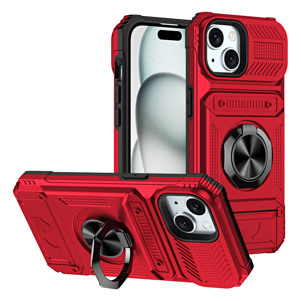 Rugged Shockproof Ring Stand Case for iPhone 17 / 16 / 15 / 14 / 13 Series
