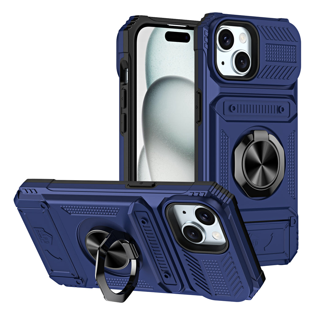 Rugged Shockproof Ring Stand Case for iPhone 17 / 16 / 15 / 14 / 13 Series