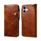 Genuine Vintage Oil-Wax Cowhide Leather Wallet Case for iPhone