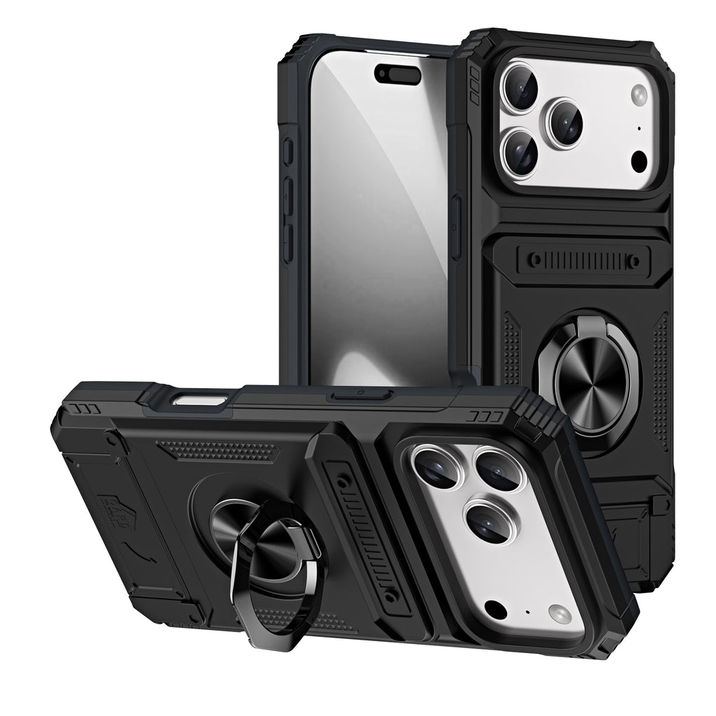 Rugged Shockproof Ring Stand Case for iPhone 17 / 16 / 15 / 14 / 13 Series