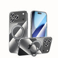 Ultra-Thin PC Case with Metal Ring Stand for iPhone