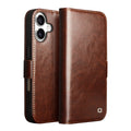 MagSafe Compatible CornerMaple Premium Genuine Leather Wallet Case for iPhone 17 / iPhone Air / iPhone 17 Pro / iPhone 17 Pro Max - Magnetic Flip Cover with Card Holder