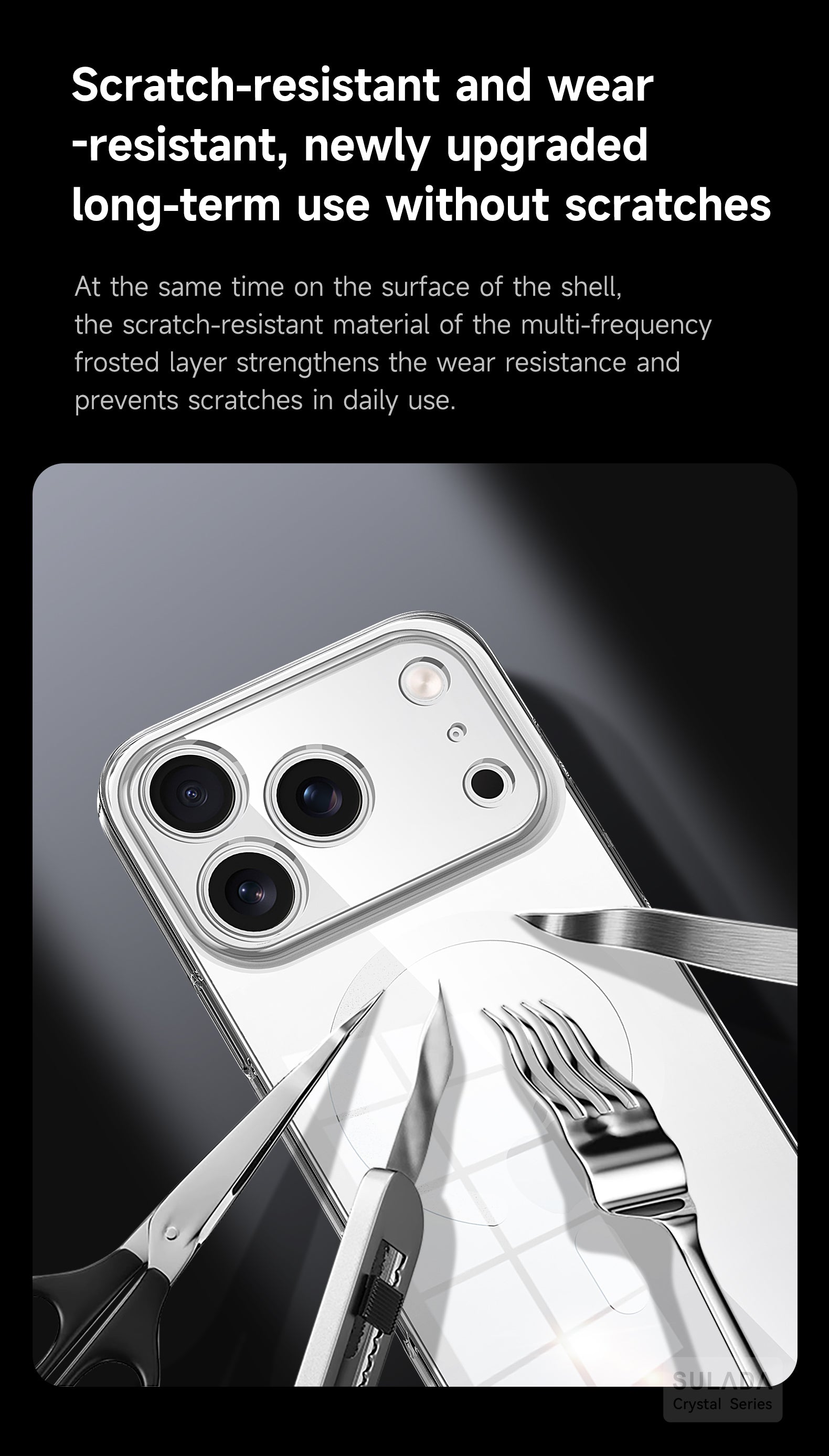 Clear Magnetic Hybrid Case with Hand-Applied Leather Detail for iPhone