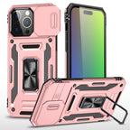 Rugged Shockproof Kickstand Case with Camera Protection for iPhone 17 / 16 / 15 / 14 / 13 Series
