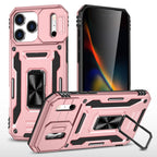 Rugged Shockproof Kickstand Case with Camera Protection for iPhone 17 / 16 / 15 / 14 / 13 Series