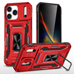 Rugged Shockproof Kickstand Case with Camera Protection for iPhone 17 / 16 / 15 / 14 / 13 Series