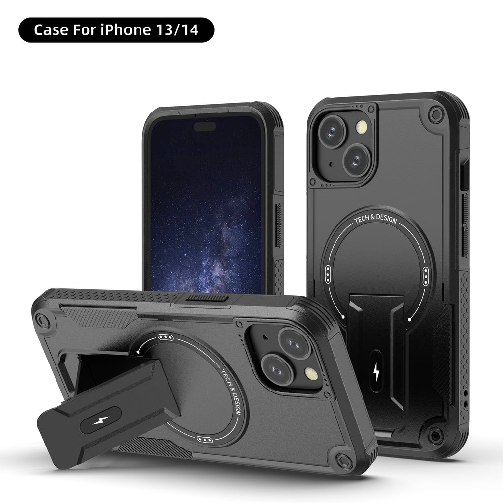 Rugged Magnetic Kickstand Case for iPhone 17 / 16 / 15 / 14 / 13 Series