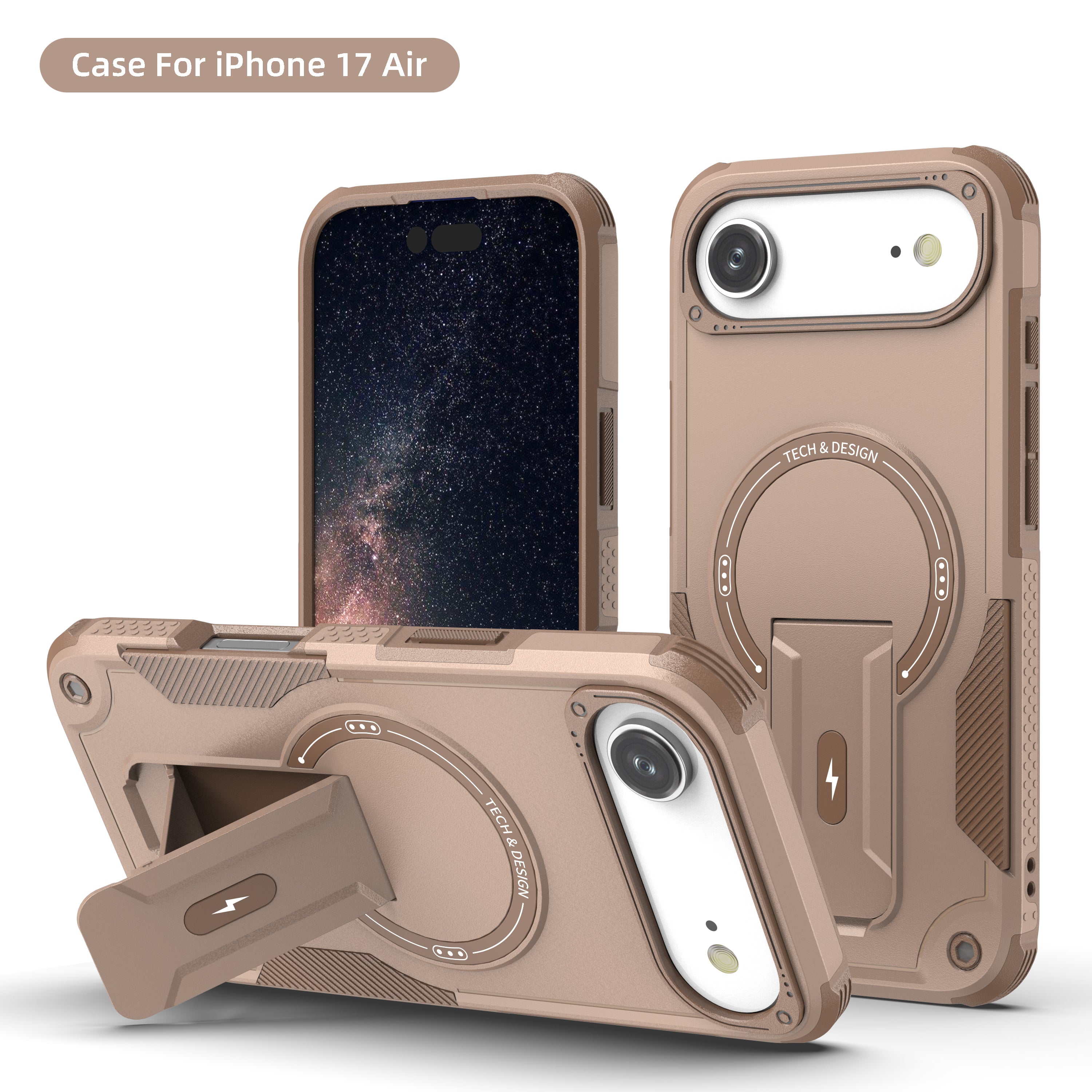 Rugged Magnetic Kickstand Case for iPhone 17 / 16 / 15 / 14 / 13 Series