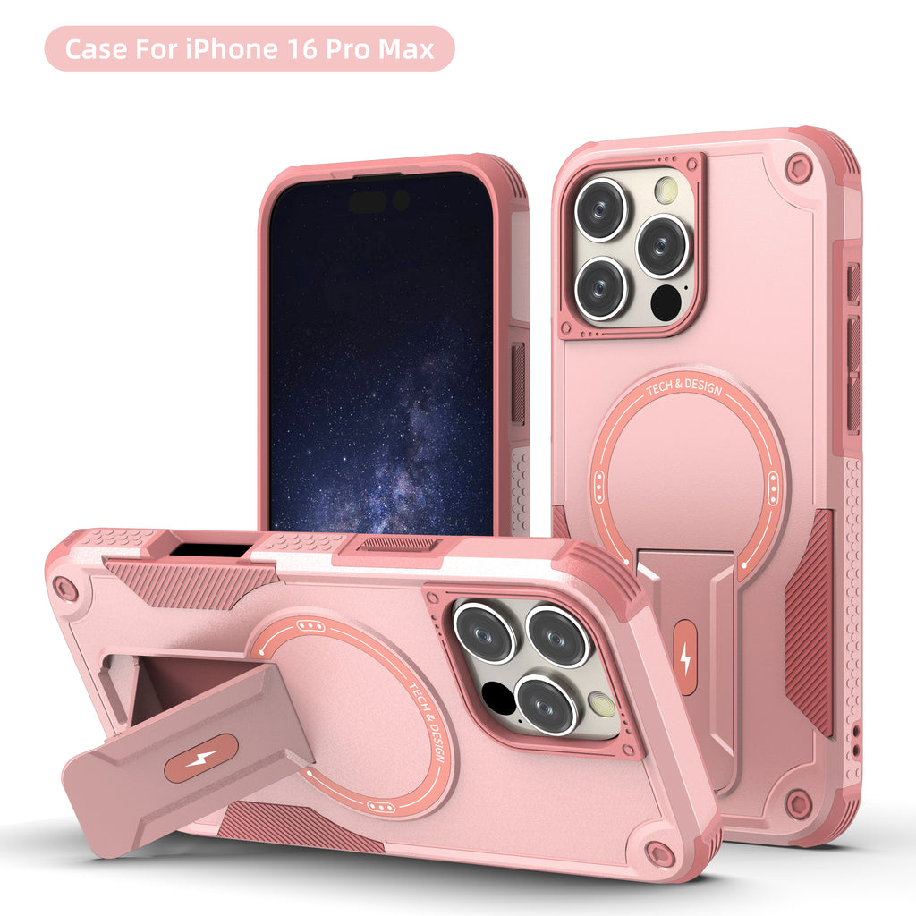 Rugged Magnetic Kickstand Case for iPhone 17 / 16 / 15 / 14 / 13 Series