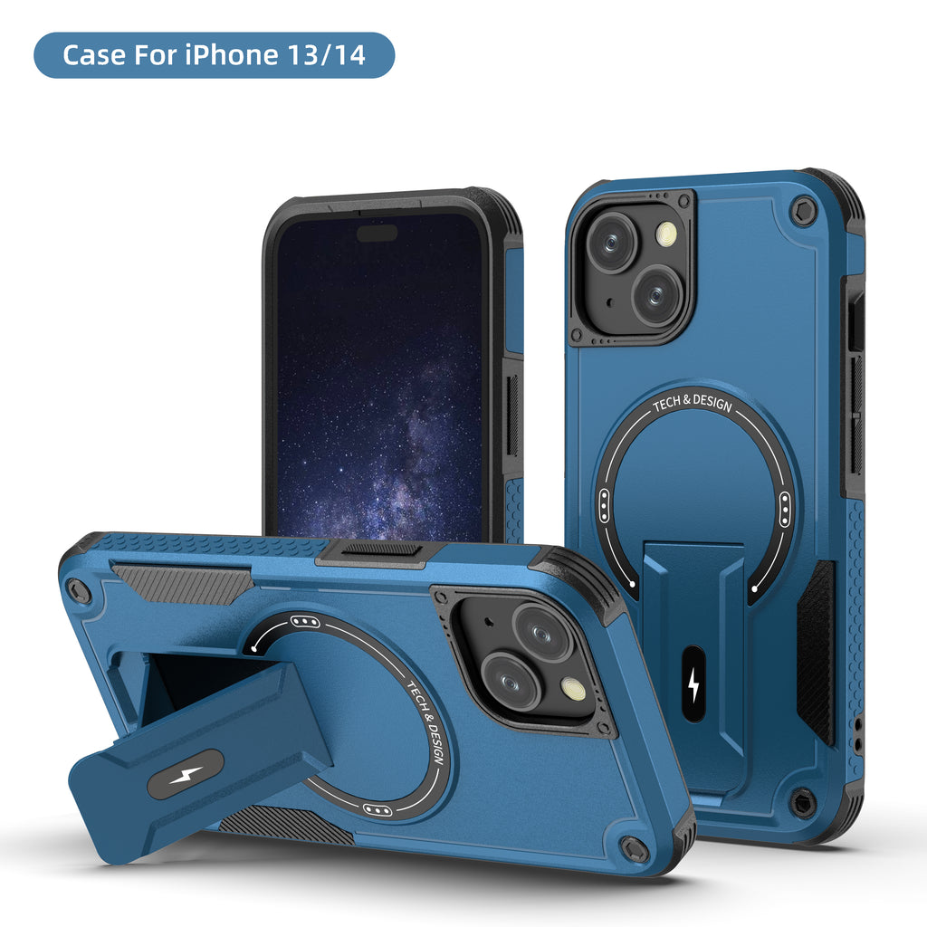 Rugged Magnetic Kickstand Case for iPhone 17 / 16 / 15 / 14 / 13 Series