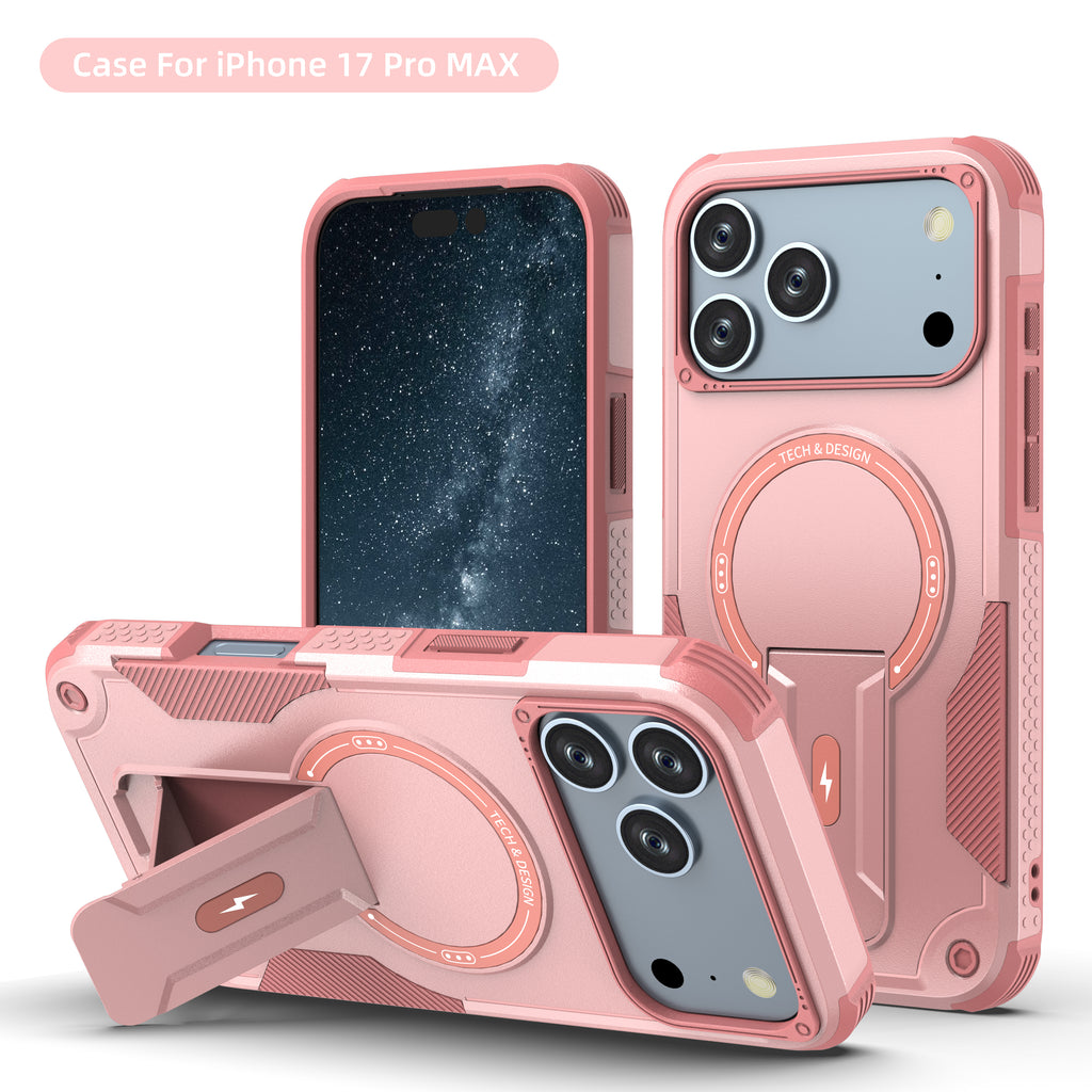 Rugged Magnetic Kickstand Case for iPhone 17 / 16 / 15 / 14 / 13 Series