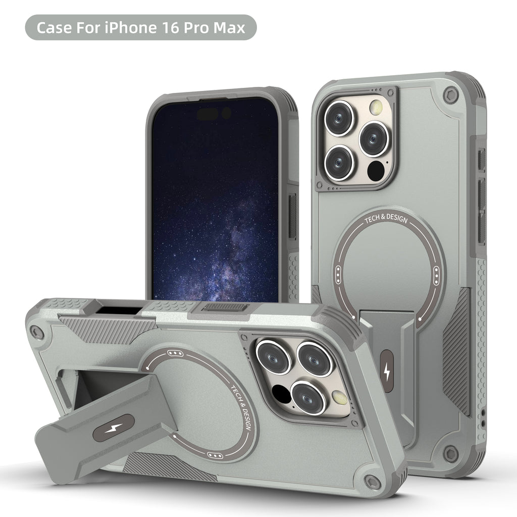 Rugged Magnetic Kickstand Case for iPhone 17 / 16 / 15 / 14 / 13 Series