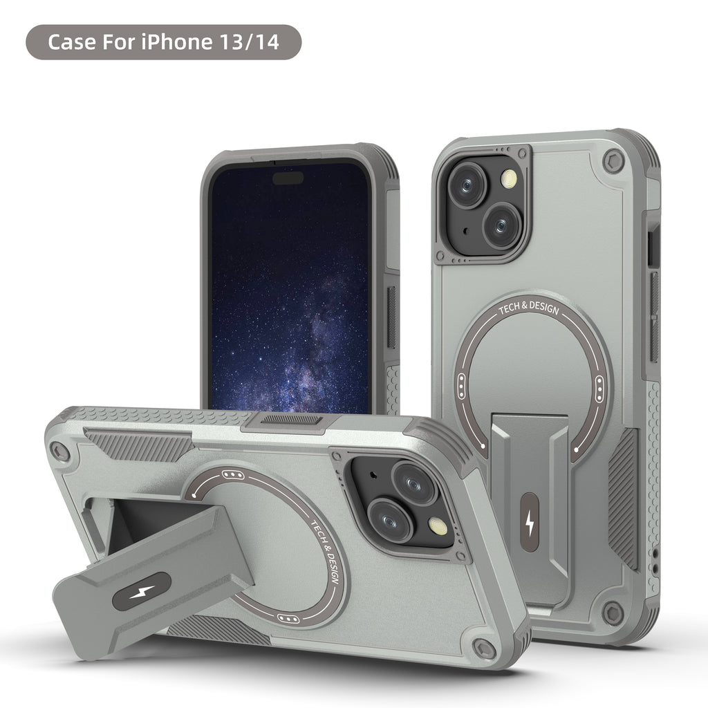 Rugged Magnetic Kickstand Case for iPhone 17 / 16 / 15 / 14 / 13 Series
