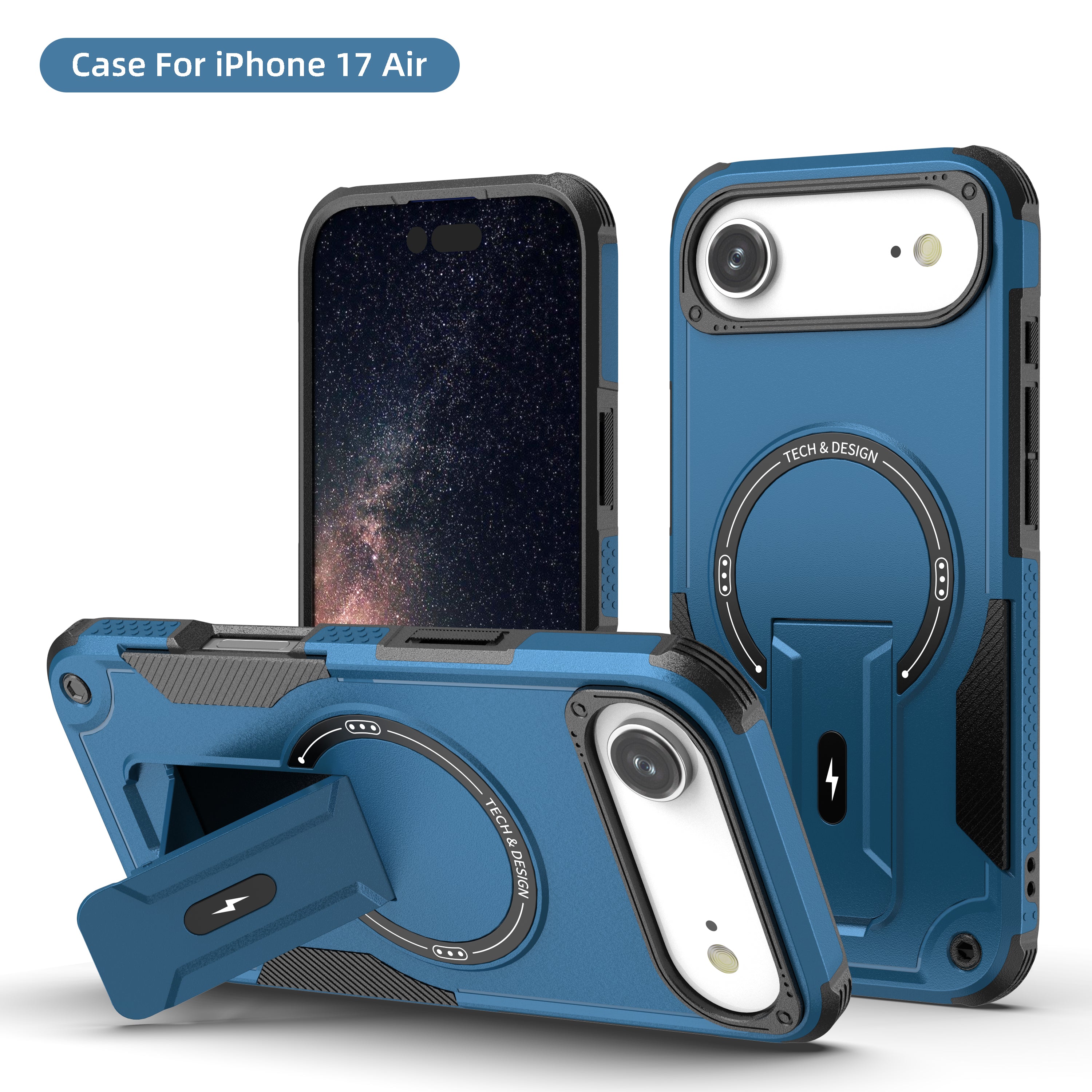 Rugged Magnetic Kickstand Case for iPhone 17 / 16 / 15 / 14 / 13 Series