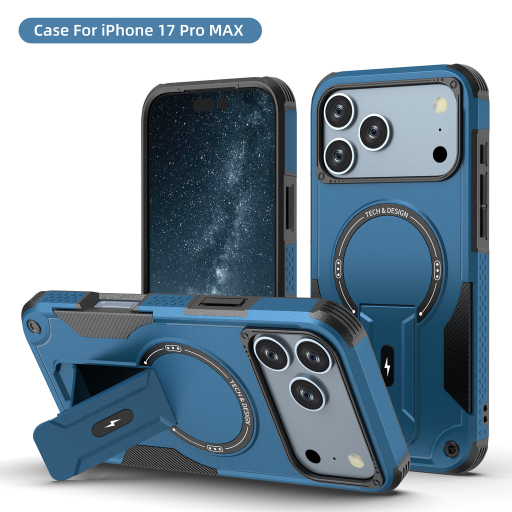 Rugged Magnetic Kickstand Case for iPhone 17 / 16 / 15 / 14 / 13 Series