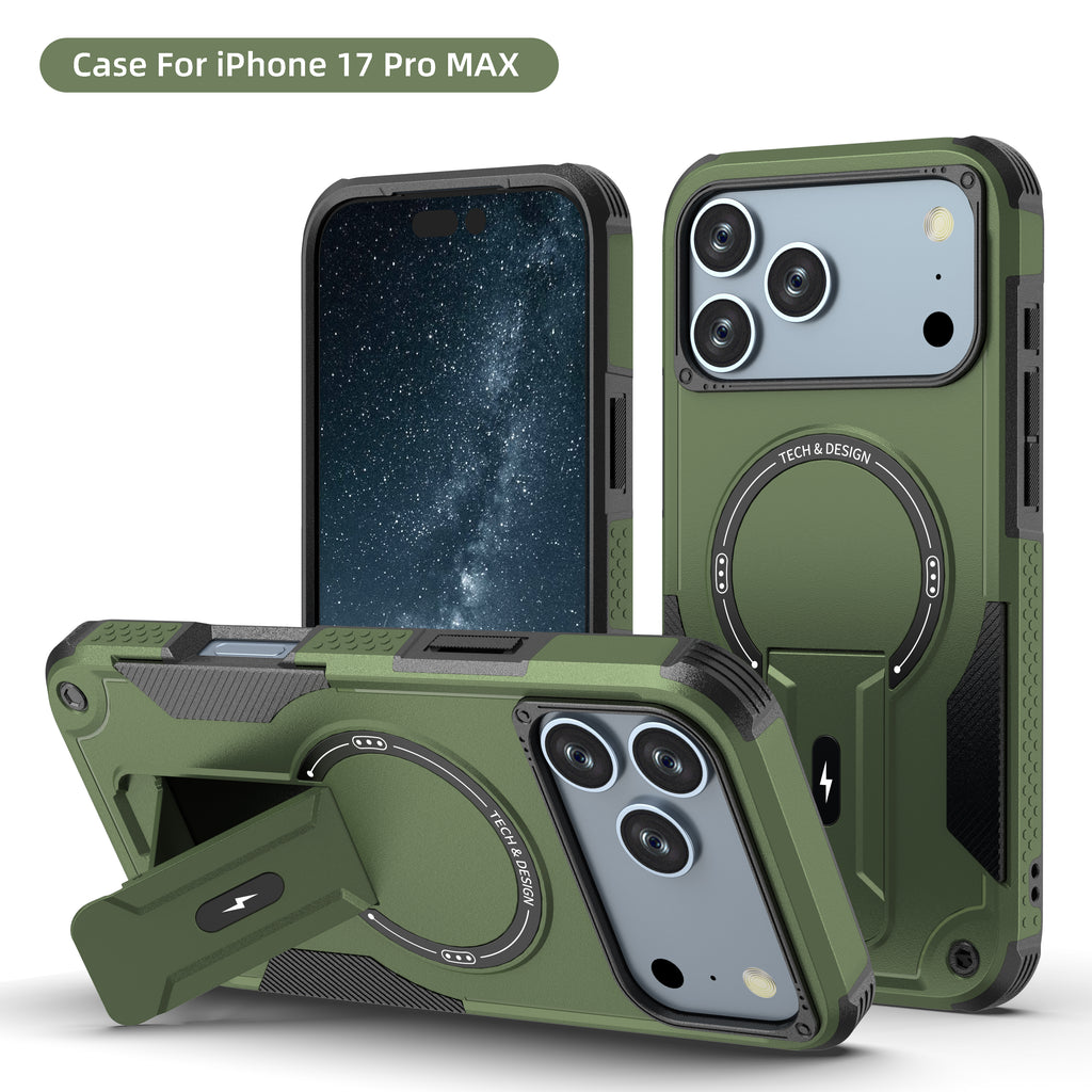 Rugged Magnetic Kickstand Case for iPhone 17 / 16 / 15 / 14 / 13 Series
