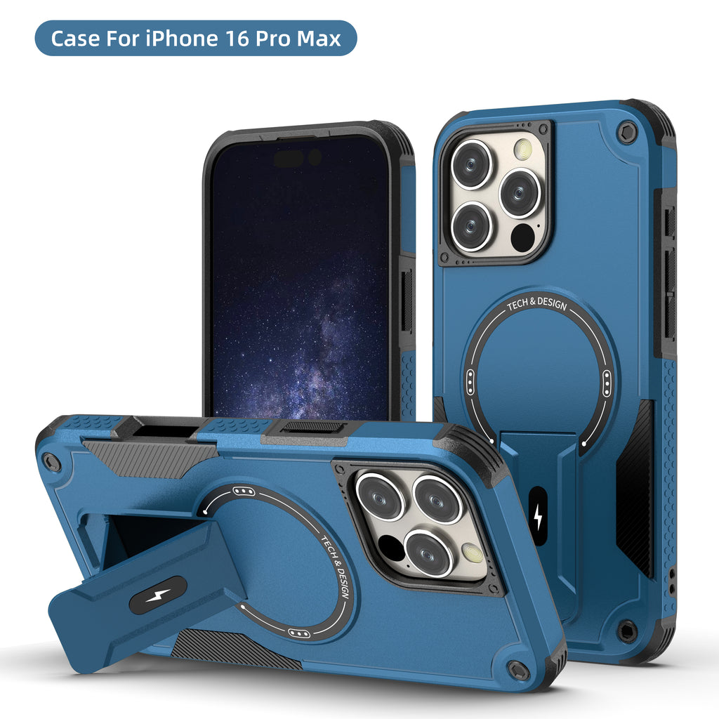 Rugged Magnetic Kickstand Case for iPhone 17 / 16 / 15 / 14 / 13 Series