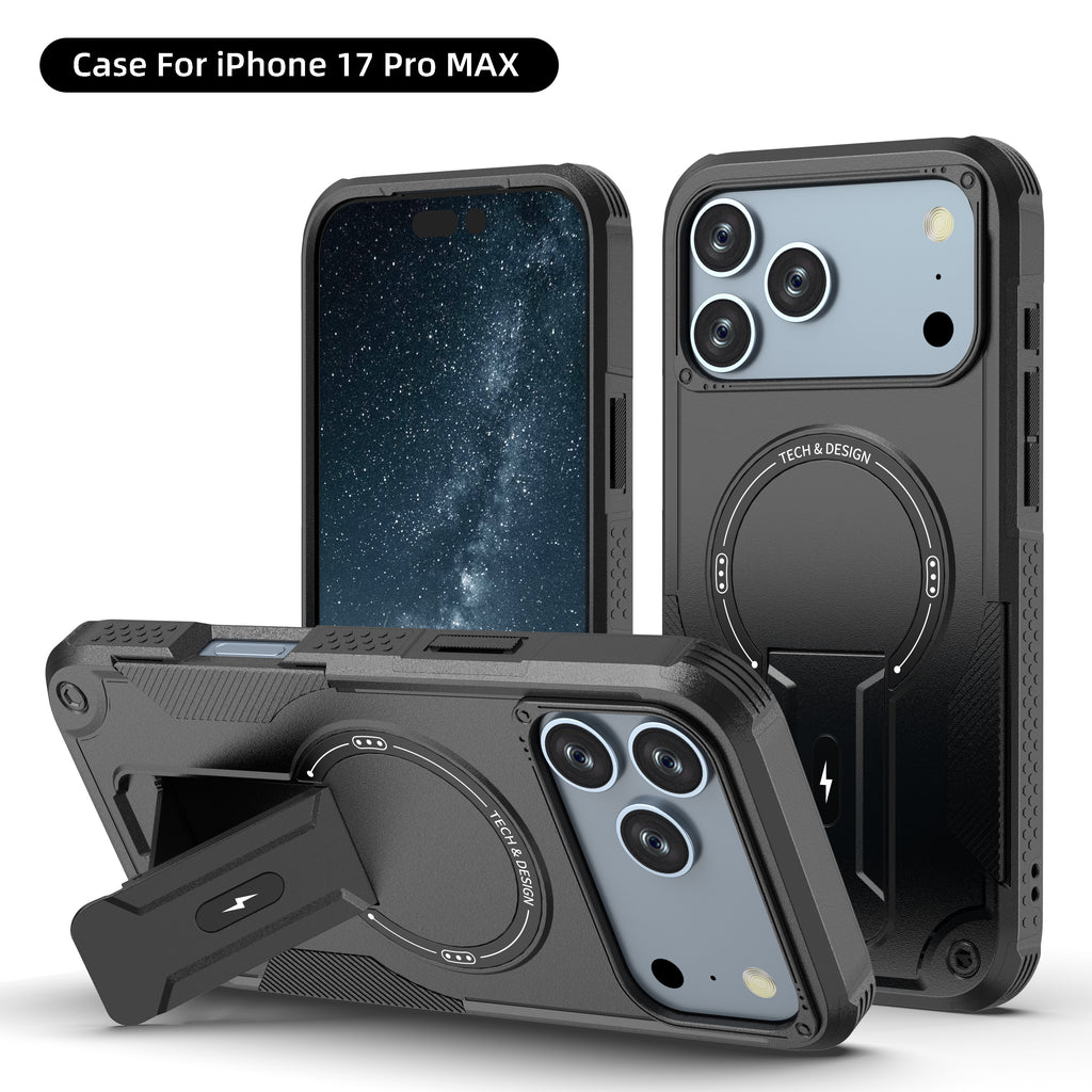 Rugged Magnetic Kickstand Case for iPhone 17 / 16 / 15 / 14 / 13 Series