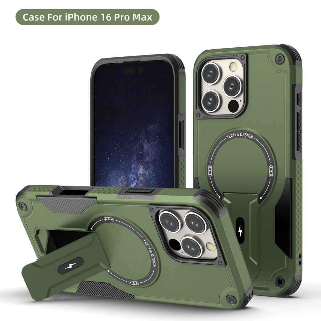 Rugged Magnetic Kickstand Case for iPhone 17 / 16 / 15 / 14 / 13 Series