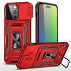 Rugged Shockproof Kickstand Case with Camera Protection for iPhone 17 / 16 / 15 / 14 / 13 Series