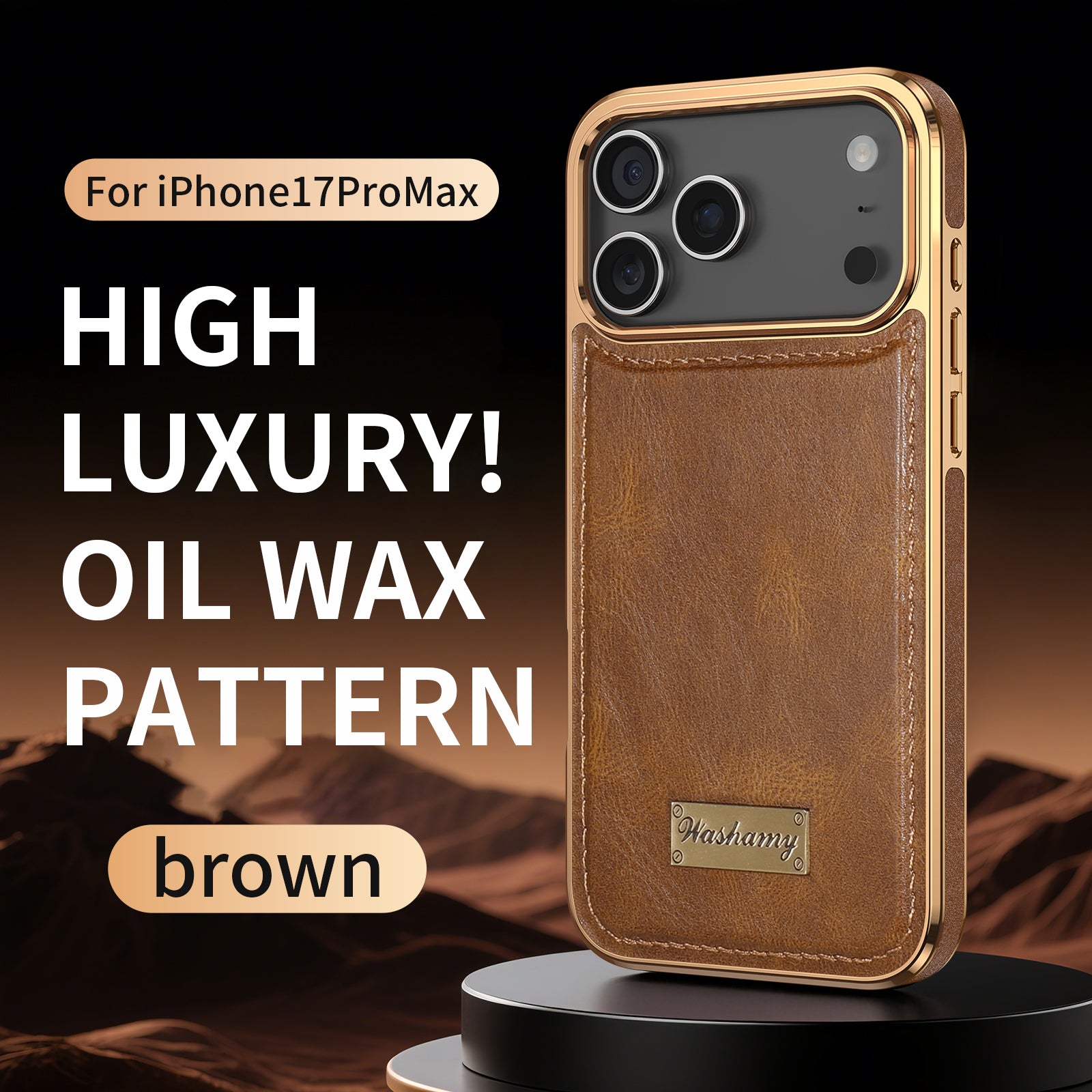 Leather-Look Magnetic Wireless Charging Case with Camera Lens Protection for iPhone
