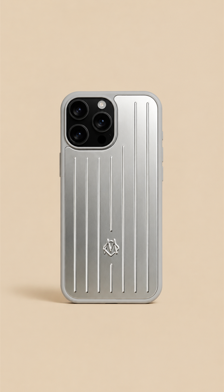 RIMOWA Silver iPhone case(iPhone 13/14/14 Pro/14 Pro Max/15/15 Pro/15 Pro Max/16/16 Pro/16 Pro Max)
