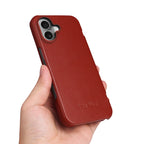 Ultra-Slim Top-Grain Cowhide Leather Magnetic Case for iPhone