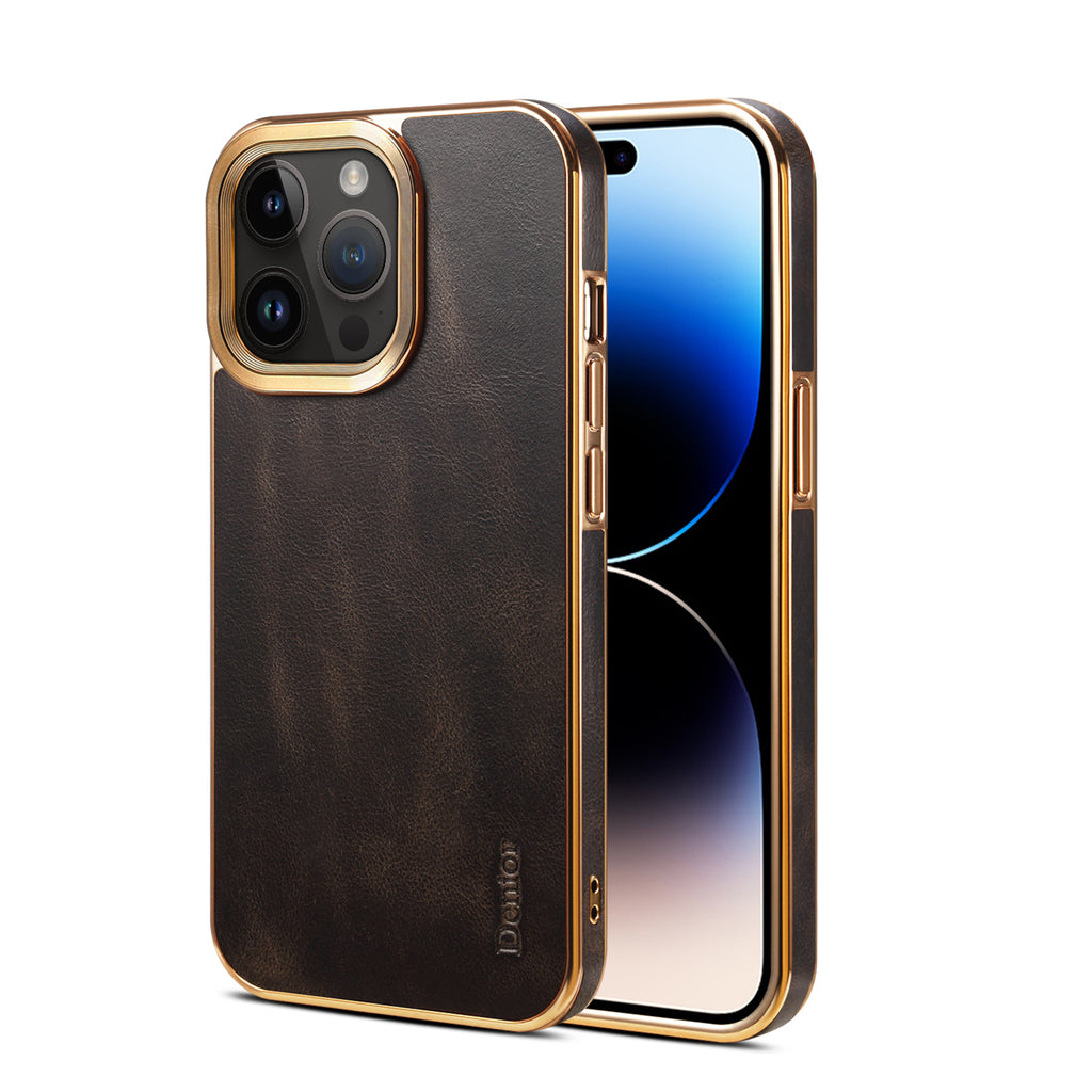 Genuine First-Layer Oil-Wax Cowhide Leather Case for iPhone